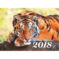 Календарь 2018г. квартальный 3х блочный на 3х гребнях, с бегунком, Тигр
