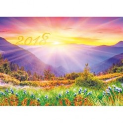 Календарь 2018г. квартальный 3х блочный на 3х гребнях, с бегунком, Цветочная поляна