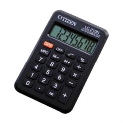 Калькулятор Citizen карман 08р, питание батарейка, черный, книжечка, 98х62х8мм