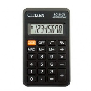 Калькулятор Citizen карман 08р, питание батарейка, черный, книжечка, 113х69х23мм