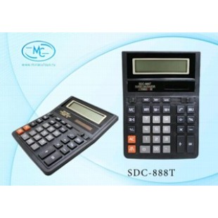 Калькулятор настол большой 12р, 2-е питание, 2 памяти, черный, коррекция, 206х164х30