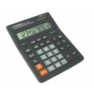Калькулятор Citizen настол большой 12р, 2-е питание, 2 памяти, черный пластик, коррекция, 199х153х31
