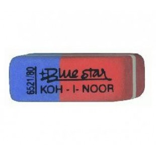 Ластик K-i-N Blue Star комбинированный, для грифеля и чернил, из каучука, размер 40х14х8мм