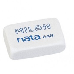 Ластик Milan Nata мягкий прямоугольный, универсальный, из каучука, размер 31х13х9мм