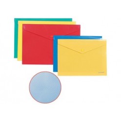 Папка-конверт пластиковая с кнопкой В5, непрозрачная, цвет ассорти "диагональ", ENVELOPE FOLDER