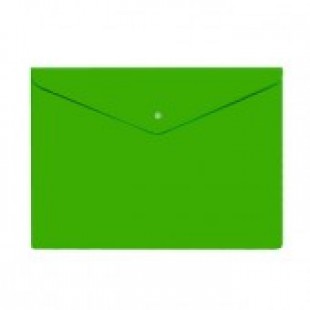 Папка-конверт пластиковая с кнопкой А4, 0.18мм, непрозрачная, цвет зеленый (PK803ANgrn)