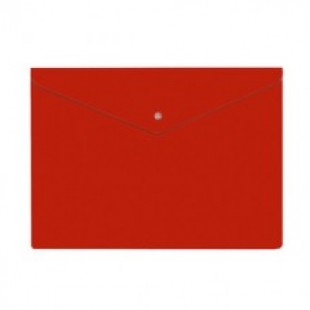 Папка-конверт пластиковая с кнопкой А4, 0.18мм, непрозрачная, цвет красный (PK803ANred)