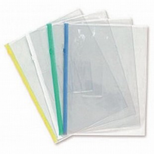 Папка пластиковая на молнии А5, 0.15мм, прозрачная, карман, цвет синий (BPM5A)