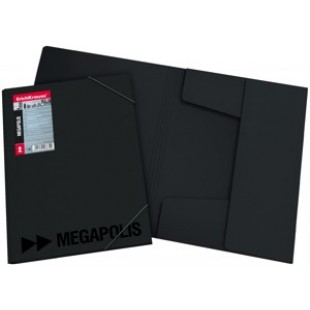 Папка пластиковая резинка 01отд. А4 EK Megapolis черная 