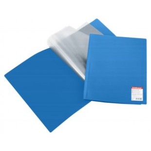 Папка пластиковая с файлами А4 010вкл, EK Standart синяя 