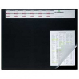Настольная подкладка для письма 52*65см Durable с прозрачным листом, календарь, черная (824970)