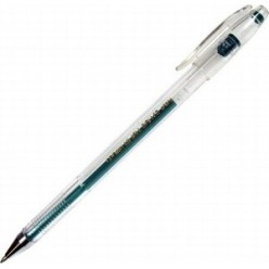 Ручка гел Crown, 0.5мм, корп прозр, метал/наконеч, колп/клип, ЗЕЛЕНЫЙ