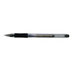 Ручка гел Crown, 0.7мм, корпус тонир/черный, резин/наклад, метал/наконеч, колп/клип, ЧЕРНЫЙ