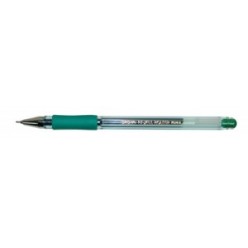 Ручка гел Crown, 0.7мм, корпус тонир/зеленый, резин/наклад, метал/наконеч, колп/клип, ЗЕЛЕНЫЙ