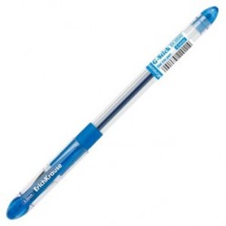 Ручка гел EK G-Stick, 0.5мм, корпус прозрач, резин/наклад, метал/наконеч, колп/клип, ИГЛА СИНИЙ