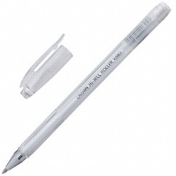 Ручка гел Crown, 0.7мм, корпус белый, метал/наконеч, колп/клип, БЕЛЫЙ