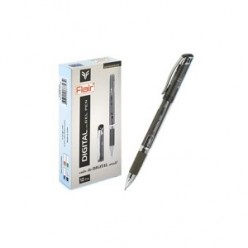 Ручка гел Flair Digital, 0.5мм, корпус черный, резин/наклад, метал/наконеч, колп/клип, 128мм, ИГЛА Ч