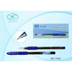 Ручка гел MC BASIR, 0.7мм, корпус тонир/синий, резин/наклад, метал/наконеч, колп/клип, СИНИЙ