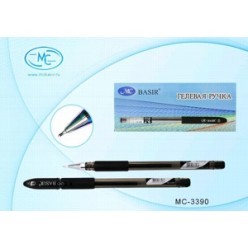 Ручка гел MC BASIR, 0.7мм, корпус тонир/черный, резин/наклад, метал/наконеч, колп/клип, ЧЕРНЫЙ