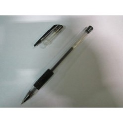 Ручка гел WORKMATE, 0.5мм, корпус прозрач, резин/наклад, метал/наконеч, колп/клип, ЧЕРНЫЙ