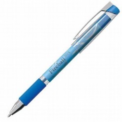 Ручка шарик EK FIRE BALL STICK, 0.7мм, корпус голубой, резин/наклад, метал/наконеч, СИНИЙ