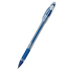 Ручка масл Cello Gripper, 0.5мм, корпус прозрач, резин/наклад, колп/клип, СИНИЙ
