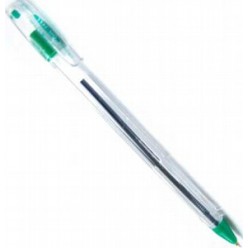 Ручка масл Crown, 0.7мм, корпус прозрач, колп/клип, ЗЕЛЕНЫЙ