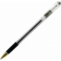 Ручка масл Munhwa MC Gold, 0.5мм, корпус прозрач, резин/наклад, метал/наконеч, колп/клип, ЧЕРНЫЙ