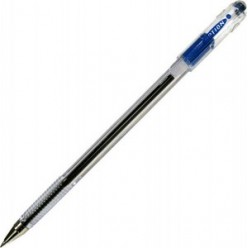 Ручка масл Munhwa Option, 0.5мм, корпус прозрач, метал/наконеч, колп/клип, СИНИЙ