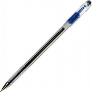 Ручка масл Munhwa Option, 0.5мм, корпус прозрач, метал/наконеч, колп/клип, СИНИЙ