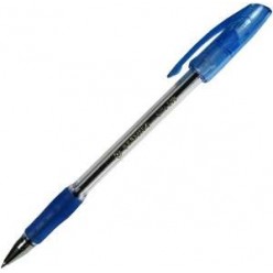 Ручка шарик Stabilo Bille, 0.3мм, корпус прозрач, резин/наклад, метал/наконеч, колп/клип, СИНИЙ