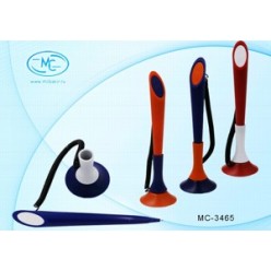 Ручка настол шарик MC BASIR, корпус цветной, пластик/пружина, подставка/липучке, СИНИЙ
