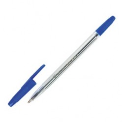 Ручка шарик Стамм Оптима, 1.0мм, корпус прозрач, колп/клип, длина стержня 134мм, СИНИЙ СТ31/35