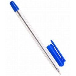 Ручка масл Стамм 115, 0.7мм, корпус прозрач, колп/клип, длина стержня 135мм, СИНИЙ СТ15