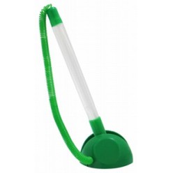 Ручка настол шарик Workmate, корпус прозрач/зеленый, пластик/пружина, подставка/липучке, СИНИЙ
