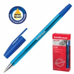 Ручка шарик EK Ultra L-15, 0.7мм, корпус тонир/синий, метал/наконеч, колп/клип, СИНИЙ