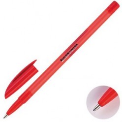 Ручка шарик EK R-101, 0.7мм, корпус тониров/красный, одноразовая, колп/клип, КРАСНЫЙ