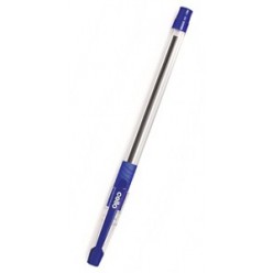 Ручка шарик Cello Slimo Grip, 0.7мм, корпус прозр, резин/наклад, колп/клип, СИНИЙ