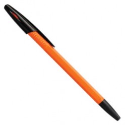 Ручка шарик EK R-301 orange, 0.7мм, корпус оранжевый/черный, колп/клип, ЧЕРНЫЙ