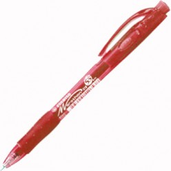 Ручка авт шарик Stabilo Marathon, 0.3мм, корпус тонир/красный, резин/наклад, клип, КРАСНЫЙ