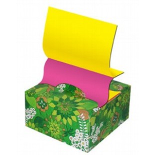 Самоклеющийся блок 200л, 076х076мм, POP-UP (ZZ-сложение), Цветы, цвет желтый, розовый (21426)