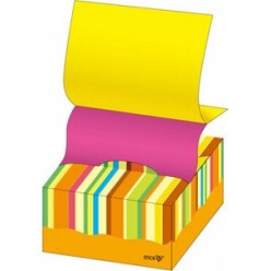Самоклеющийся блок 200л, 076х076мм, POP-UP (ZZ-сложение), Полосы, цвет желтый, розовый (21427)